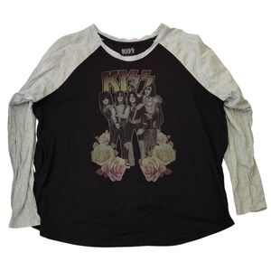 KISS Black and Gray Long Sleeve Shirt